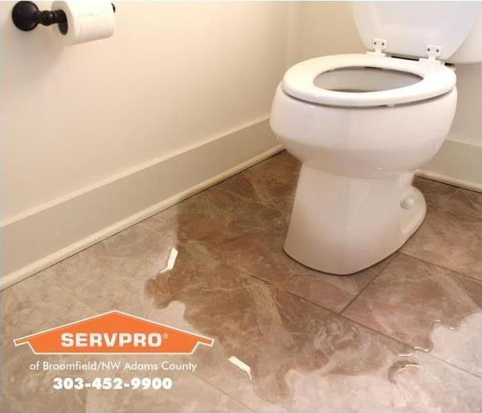water damage from a toilet leat in broomfield, CO