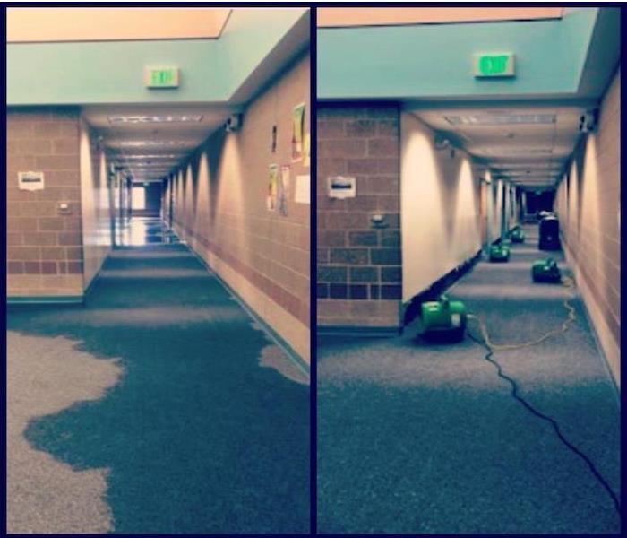 school hallway split screen before and after 